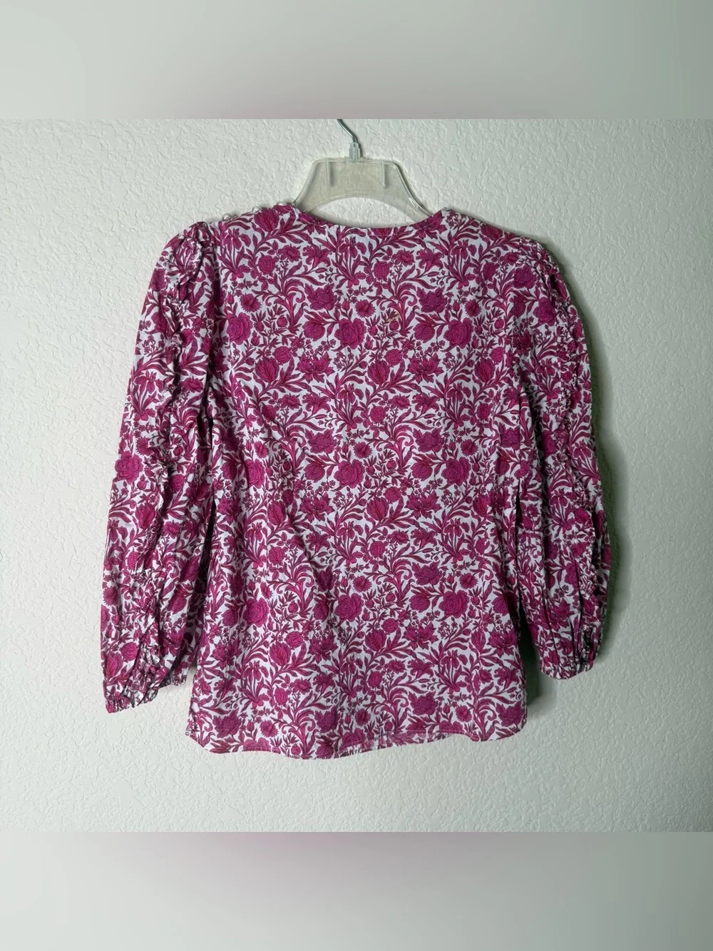 J. Crew Liberty Of London Sambourne Ruffle Floral Puff Sleeve Cotton Blouse